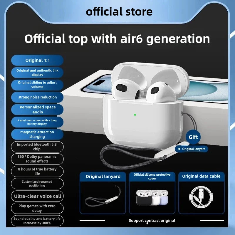 Apple AirPods Pro 4nd Generation USB‑CTWS True Wireless Earbuds Stereo Headphones Outdoor Sports Earphones 5.3 IPX5 Waterproof Earphones for Android iOS with Charging Case HD Music Quality Earphones Sports Earphones Long Battery Life