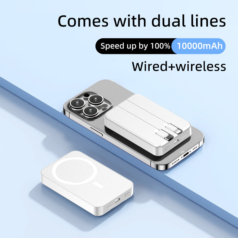 Portable Charger with Built-in Cables and Plug, 10000mAh USB C Power Bank Fast Charging 20W, External Battery Pack Slim, Travel Essentials, for iphone16 15 14 13 Samsung Galaxy iPad
