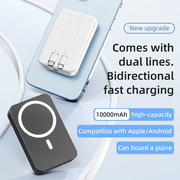 Portable Charger with Built-in Cables and Plug, 10000mAh USB C Power Bank Fast Charging 20W, External Battery Pack Slim, Travel Essentials, for iphone16 15 14 13 Samsung Galaxy iPad