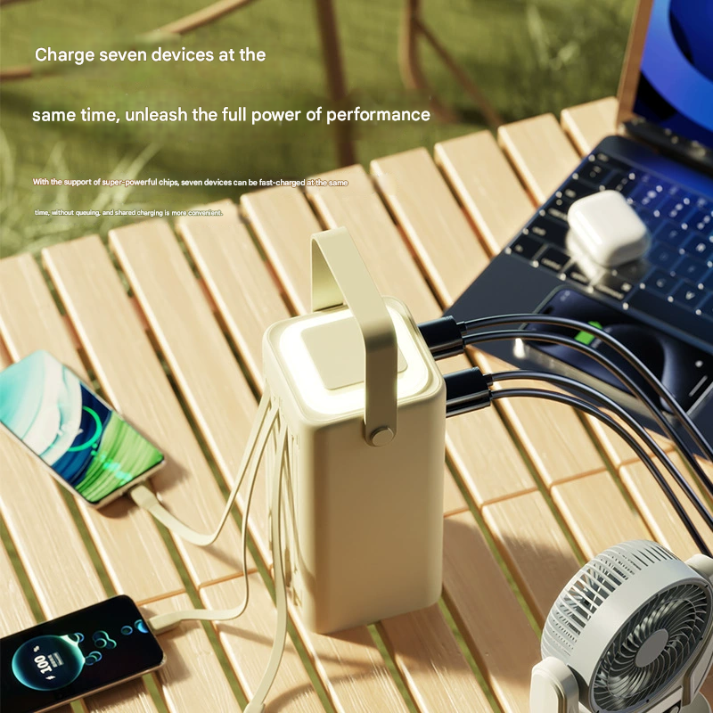 Super fast power bank 50000 mAh 22.5w portable power bank with digital display for outdoor camping, with folding flashlight, For Apple、Samsung、Huawei and other mobile phones