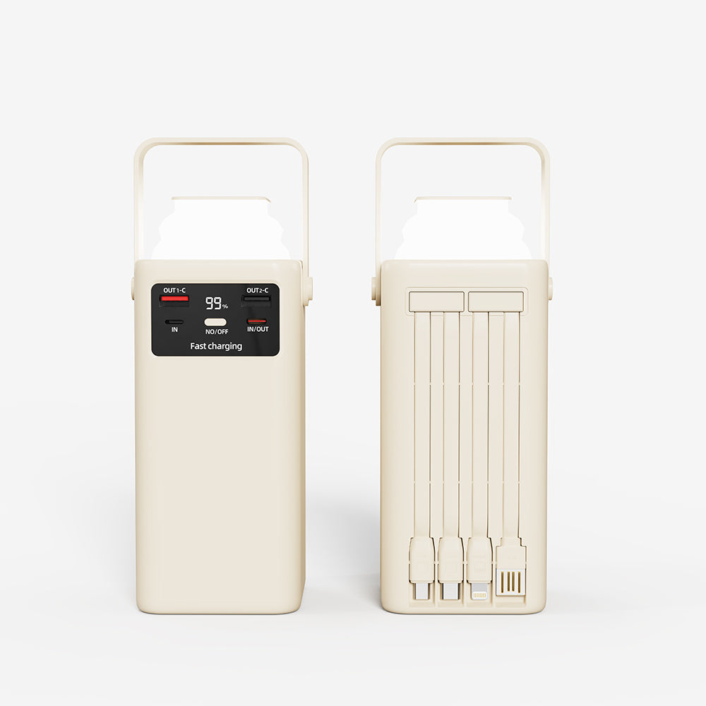 Super fast power bank 50000 mAh 22.5w portable power bank with digital display for outdoor camping, with folding flashlight, For Apple、Samsung、Huawei and other mobile phones