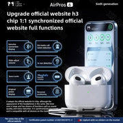 Apple AirPods Pro 4nd Generation USB‑CTWS True Wireless Earbuds Stereo Headphones Outdoor Sports Earphones 5.3 IPX5 Waterproof Earphones for Android iOS with Charging Case HD Music Quality Earphones Sports Earphones Long Battery Life
