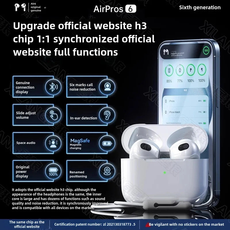 Apple AirPods Pro 4nd Generation USB‑CTWS True Wireless Earbuds Stereo Headphones Outdoor Sports Earphones 5.3 IPX5 Waterproof Earphones for Android iOS with Charging Case HD Music Quality Earphones Sports Earphones Long Battery Life
