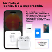 Apple AirPods 4 Wireless Bluetooth Headphones Active Noise Cancellation Powerful H2 Chip Wireless Charging Box Bluetooth 5.3 Waterproof Earphones with Microphone for Apple Samsung Huawei Xiaomi Earphones