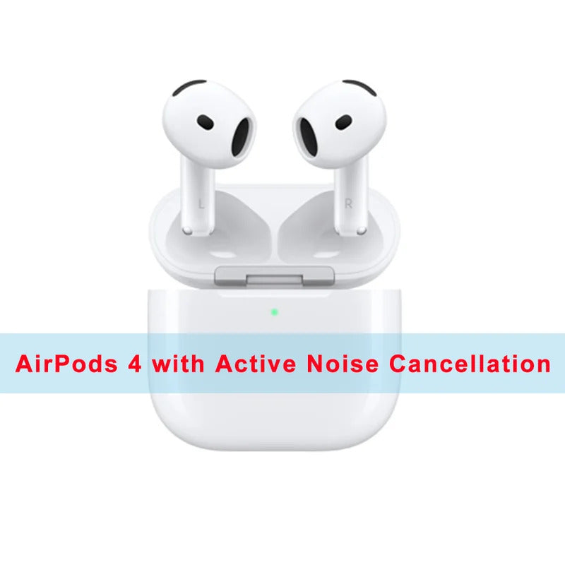 Apple AirPods 4 Wireless Bluetooth Headphones Active Noise Cancellation Powerful H2 Chip Wireless Charging Box Bluetooth 5.3 Waterproof Earphones with Microphone for Apple Samsung Huawei Xiaomi Earphones