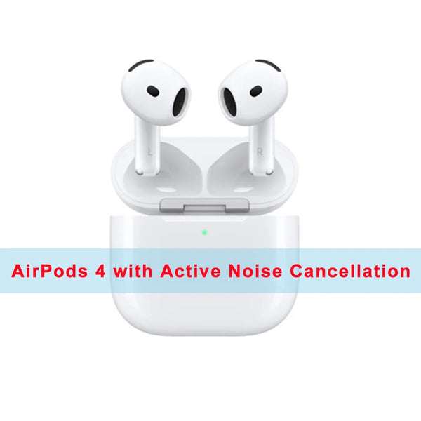 Apple AirPods 4 Wireless Bluetooth Headphones Active Noise Cancellation Powerful H2 Chip Wireless Charging Box Bluetooth 5.3 Waterproof Earphones with Microphone for Apple Samsung Huawei Xiaomi Earphones