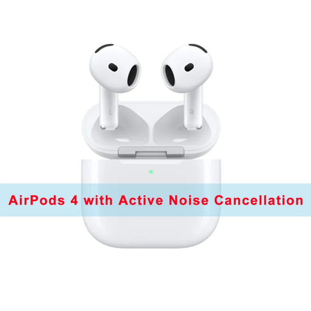 Apple AirPods 4 Wireless Bluetooth Headphones Active Noise Cancellation Powerful H2 Chip Wireless Charging Box Bluetooth 5.3 Waterproof Earphones with Microphone for Apple Samsung Huawei Xiaomi Earphones