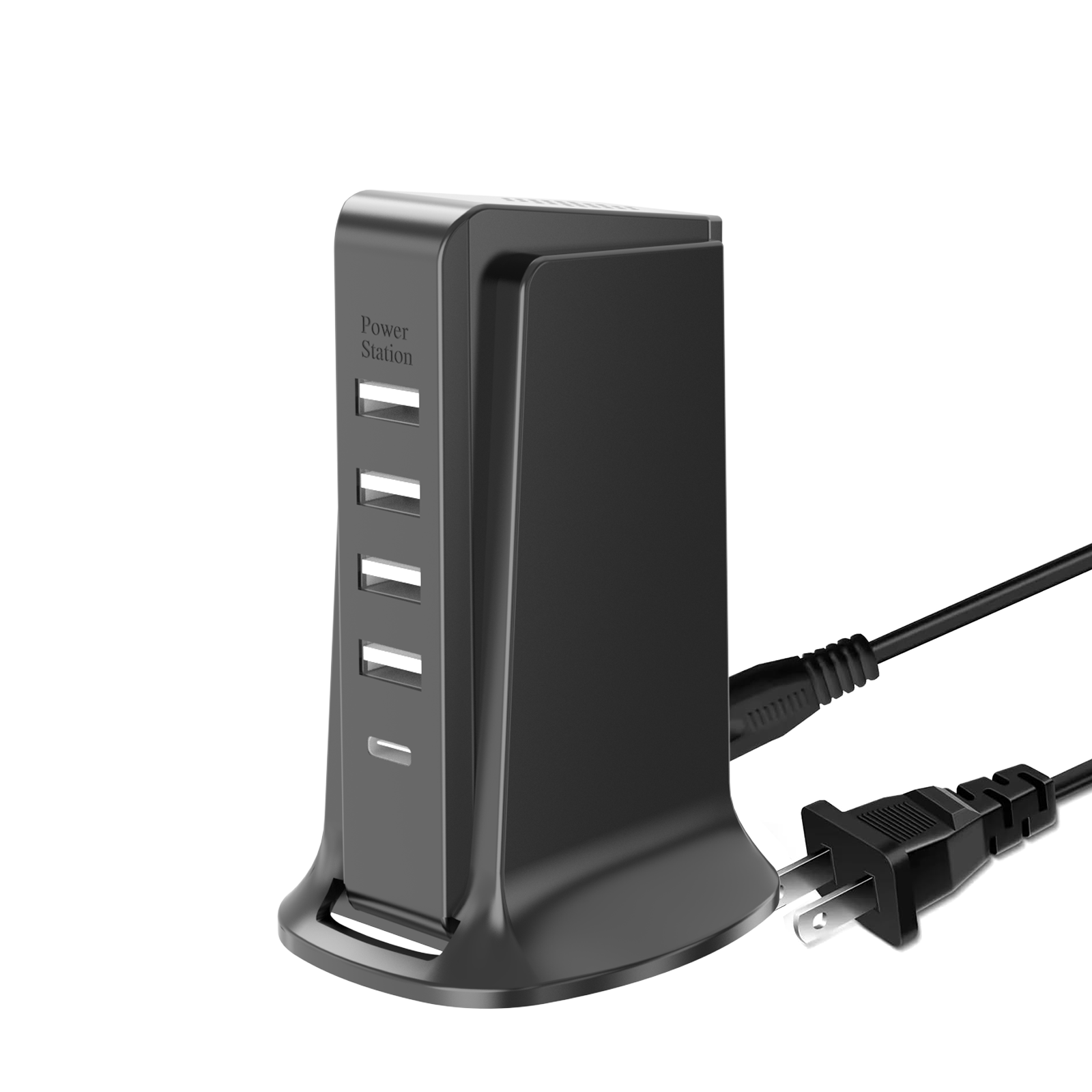 5-in-1 USB Wall Charger – 40W Fast Charging Adapter for Phones, Laptops, Tablets, Game Consoles, Cameras | QC3.0, PD 3.0, Overcharge & Overcurrent Protection, 4 USB + 1 Type-C Port