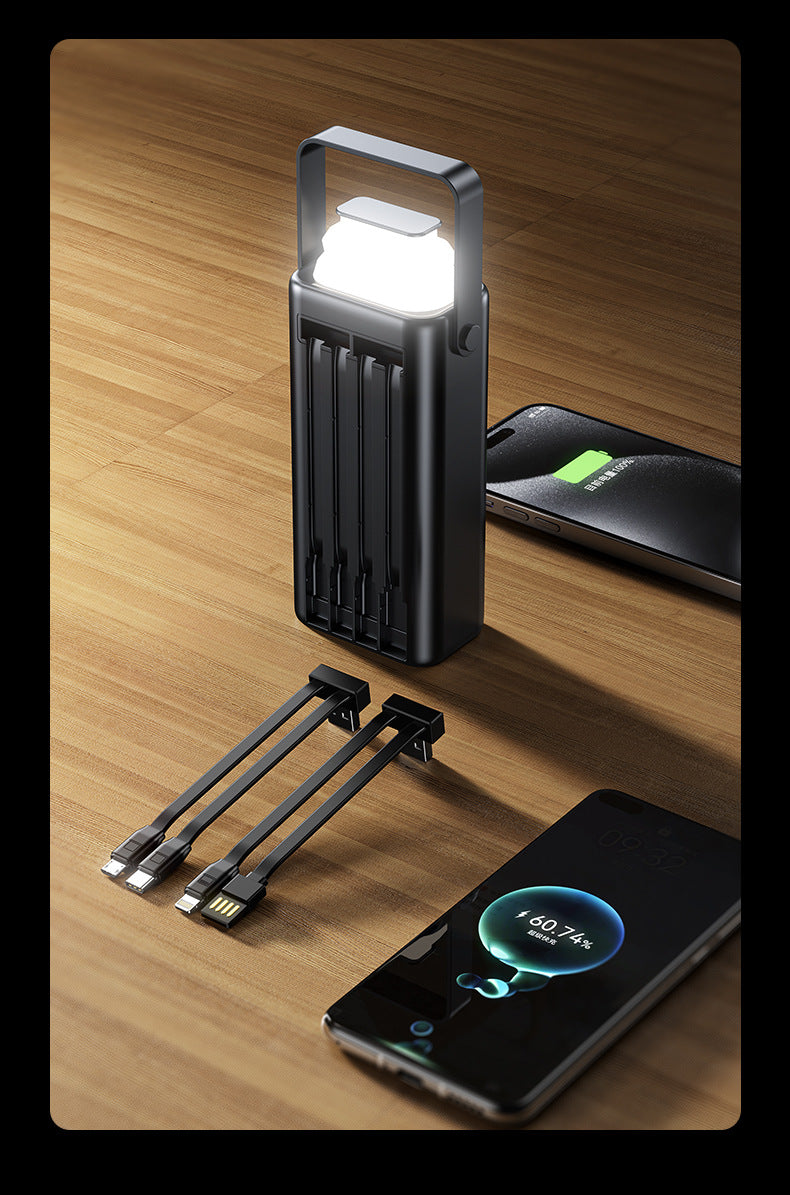 Super fast power bank 50000 mAh 22.5w portable power bank with digital display for outdoor camping, with folding flashlight, For Apple、Samsung、Huawei and other mobile phones