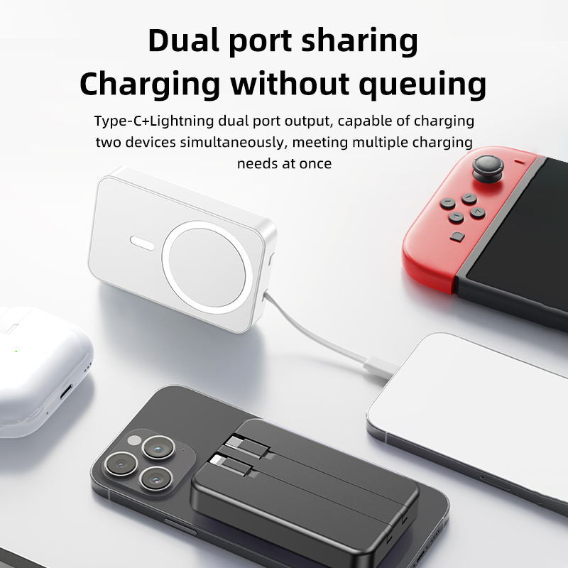 Portable Charger with Built-in Cables and Plug, 10000mAh USB C Power Bank Fast Charging 20W, External Battery Pack Slim, Travel Essentials, for iphone16 15 14 13 Samsung Galaxy iPad