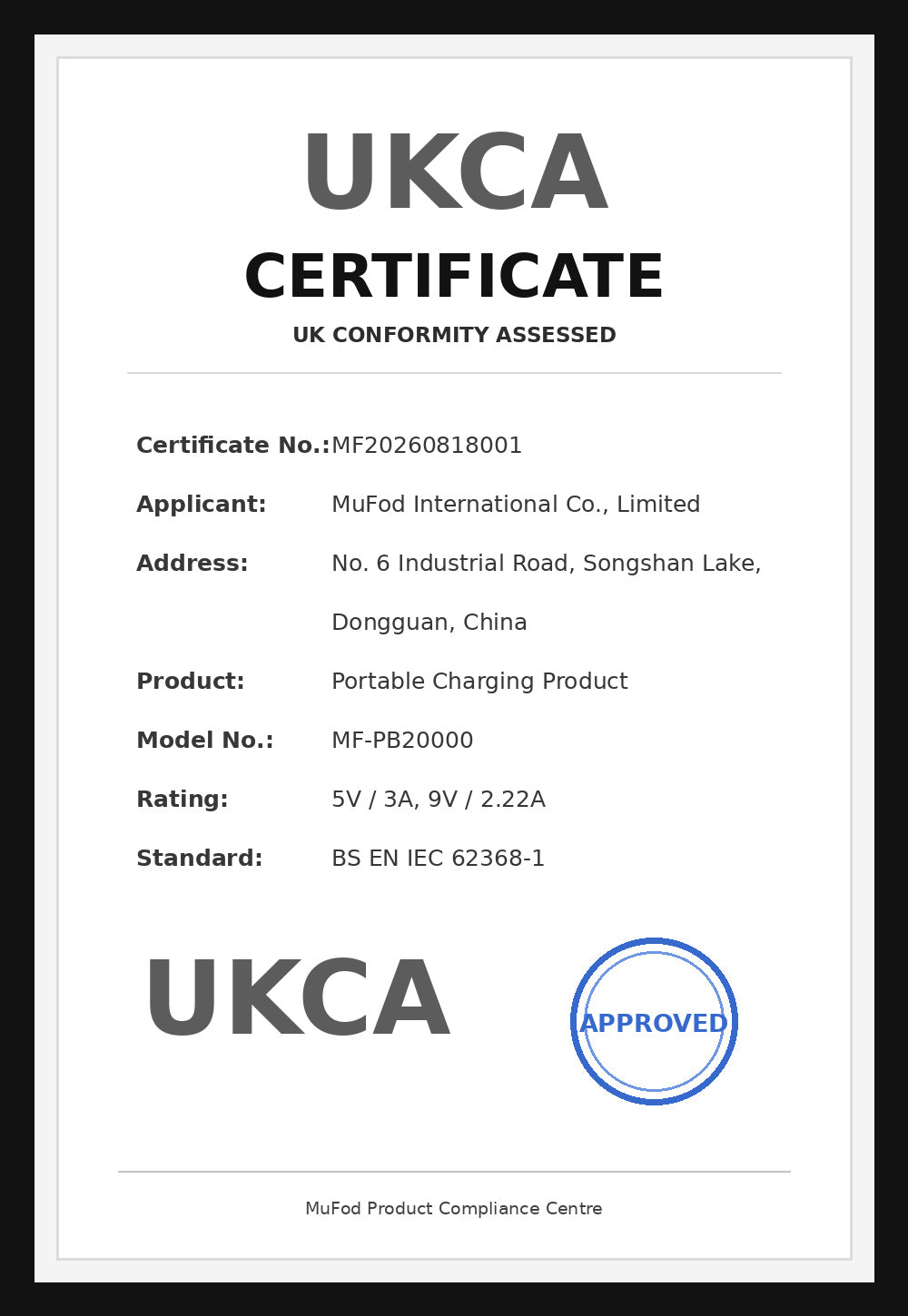 UKCA certificate